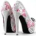 Show Story Silver Butterfly Print Bow Platform High Heel Stiletto Pumps,LF80814