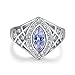 Psiroy 925 Sterling Silver Plated Marquise Cut Simulated Tourmaline Ring Band for Women Size 8