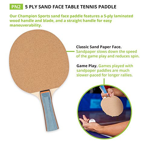 Champion Sports PN2 Table Tennis Paddle, WHITE - Thumbnail 3