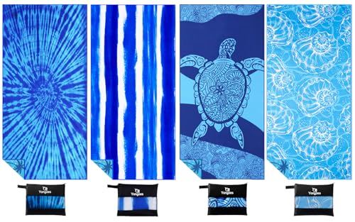 Yongoes 4 Pack Microfiber Beach Towel