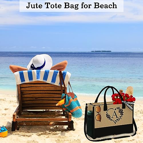 YOOLIFE CHRISTMAS GIFTS FOR MOM GRANDMA – PERSONALIZED BIRTHDAY GIFT FOR MOM GRANDMA, MOM GIFTS FROM DAUGHTER, MOTHER IN LAW GIFTS, MAMA GIFT IDEA, INITIAL TOTE BAG H
