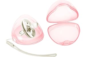 Nisxabebe Pacifier Case,2 Pack BPA Free Pacifier Holder Case with Lanyard for Diaper Bag,Pacifier Container Box for Baby Binky Nipple Travel,Essential Pacifier Accessories,Easy to Clean,Pink