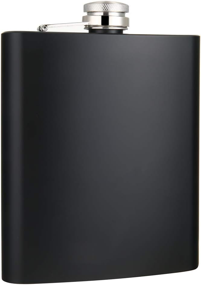 TOX TANEAXON 18 oz Matte Black Large Capacity Stainless Steel Whiskey Hip Flask for Liquor