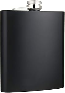 TOX TANEAXON 18 oz Matte Black Large Capacity Stainless Steel Whiskey Hip Flask for Liquor