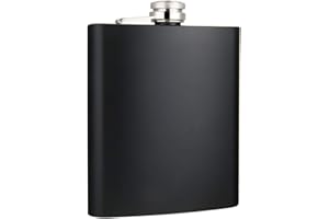 TOX TANEAXON 18 oz Matte Black Large Capacity Stainless Steel Whiskey Alcohol Hip Flask for Liquor