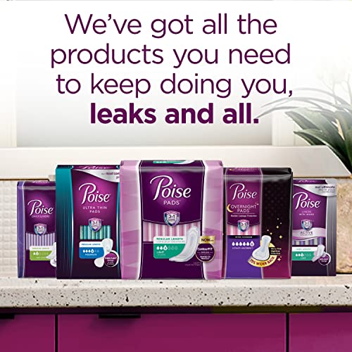 Poise Incontinence Pads for Women, Ultimate Absorbency, Long, Original