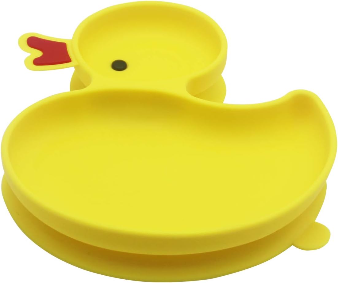 Yayacone Silicone Divided Plates for Toddlers,Boys and Girls, Portable Baby Plate, BPA-Free FDA Approved Strong Suction Plates for Toddlers, Dishwasher and Microwave Safe Silicone Placemat