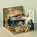 Flever Dollhouse Miniature DIY House Kit Creative Room With Furniture and Glass Cover for Romantic Artwork Gift( Youthful Times )