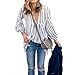 ZXZY Women Long Sleeve V Neck Hollow Out Floral Print Shirt Tops Long Blouse Tee, Medium, Blue