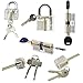 6 Pieces Practice Training Lock Set, LepoHome Transparent Cutaway Crystal Keyed Padlock, Lock Picking Training Tools for Locksmith Beginner