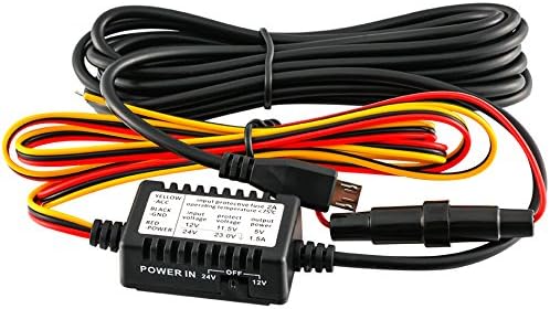 Jusky Dash Cam Vehicle Intelligent Parking Guard Hard Wire Kit for Mini 0903/nanoq Car DVR (Micro USB Straight)