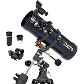 Celestron AstroMaster 114EQ Telescope for Family Stargazing | Bright Moon &amp; Deep-Sky Views, Perfect for Families, German Equatorial Mount with Easy Manual Controls, No-Tool Setup
