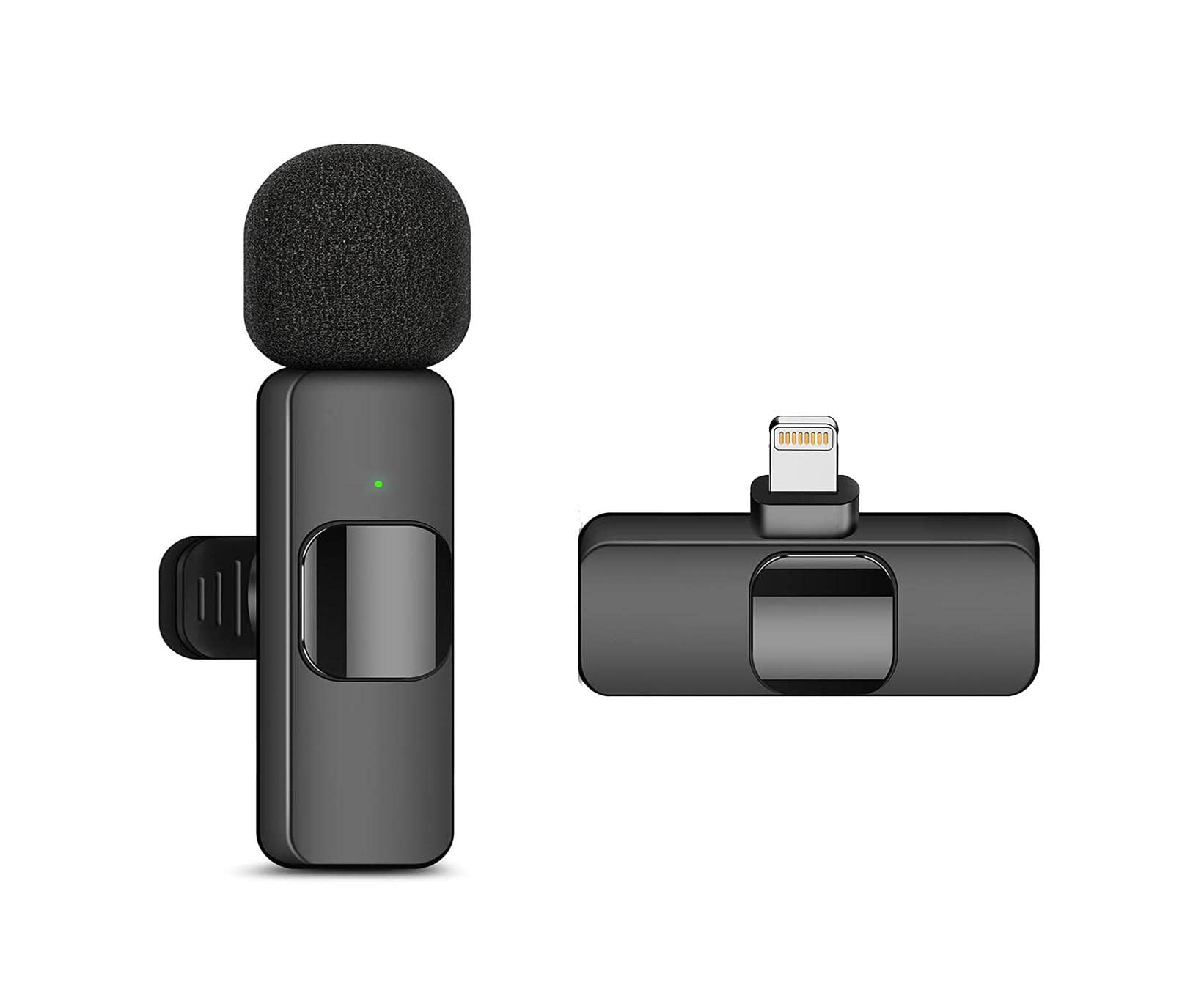 HUACAM Lavalier Wireless Microphone for iPhone, Mini Microphone for Recording, Live Streaming, YouTube, Tiktok, Facebook, Intelligent Noise Reduction, Automatic Sync, No App