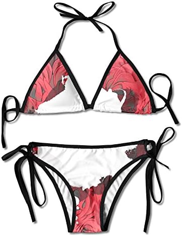 Rose Womens' Tie Side Bottom Push Up Padded Top Triangle Bikini Bathing Suit