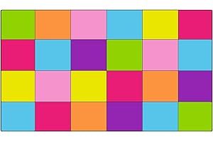 Booooom Jackson Colorful Square Classroom Rug Large 7'6" x 13'1",Thick Nylon Preschool Classroom Carpet,Non-Slip & No Triping