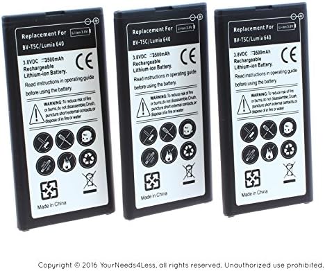 YN4L 3 X 3500mAh Replacement Batteries for Nokia Lumina 640 ; 640 BV-T5C