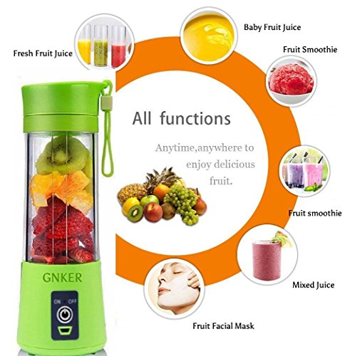 image for Gnker Portable Juicer with Travel Sport Bottle Electric Fruit Blender 