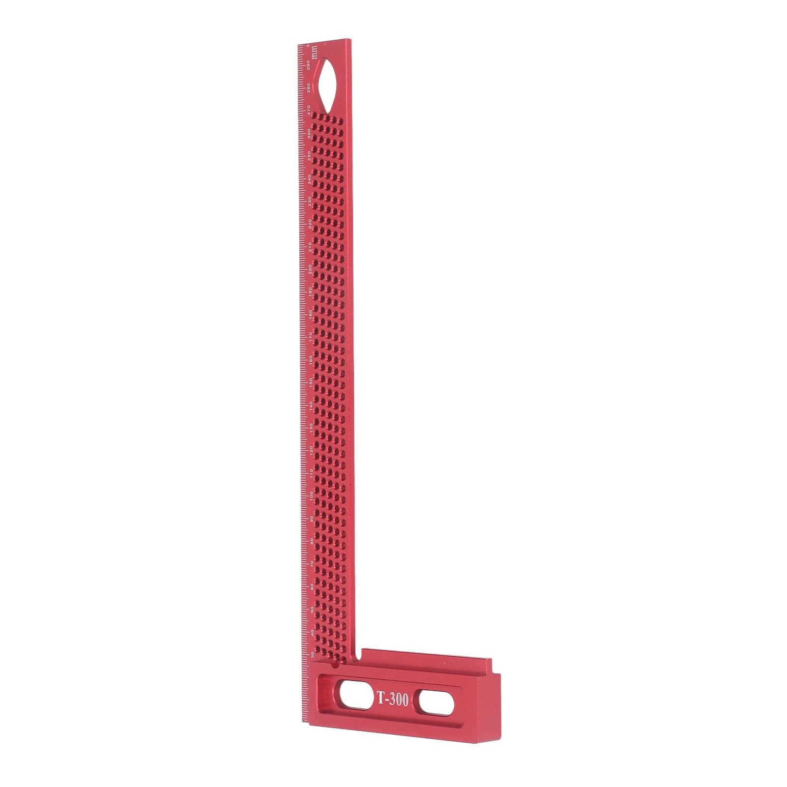 Framing Square, Carpenter Framing 300mm Aluminum Alloy Lightweight Right Angle Hole L Ruler Measuring Layout Tool Red, Ruler