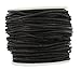 Mandala Crafts 1.5mm 2mm 3mm 4mm Natural Round Suede Leather String Cord Rope Spool for Necklace Bracelet Jewelry Making (1.5mm, Black)
