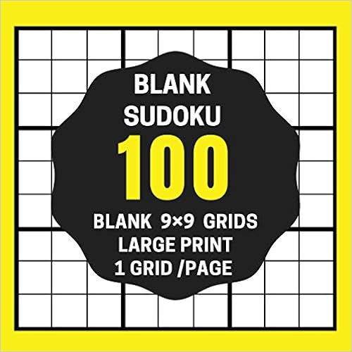 100 blank sudoku large print 9 9 grids 1 grid per page large print 9 9 grids blank sudoku grids pads sheets books white paper extra large print gift for kids