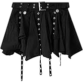 INFENU Retro American Gothic Spicy Girl Pleated Skirt, Wild and Sexy with Waist Belt Women's high Waisted Short Skirt