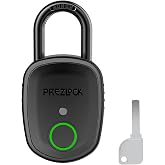 Prezlock Fingerprint Padlock with Key Backup, 2keys, Smart Padlock with Keyless Biometric, Suitable for Outdoor and Heavy Dut