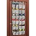 Unjumbly Over the Door Shoe Organizer with 40 Large Breathable Mesh Pockets, Space Saving Shoe Holder, Hanging Shoe Rack for Entryway Bedroom Closet Storage (Black Trim with Grey, 24 Pockets)