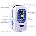 Fingertip Pulse Oximeter - LotFancy Oxygen Saturation Monitor, FDA Approved, Large OLED Display, Alarm Function, Lanyard Included, Blue