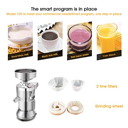 Upgraded Commercial Soymilk Maker Machine,Automatic Soybean Milk Fiberizer Machine Healthy Nutrition Separater Splitter (110V)