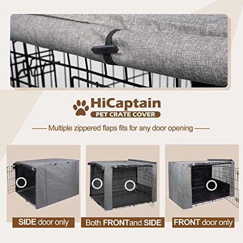 HiCaptain Folding Metal Dog Crate Cover for 48 Inch Wire Pet Cage(Two