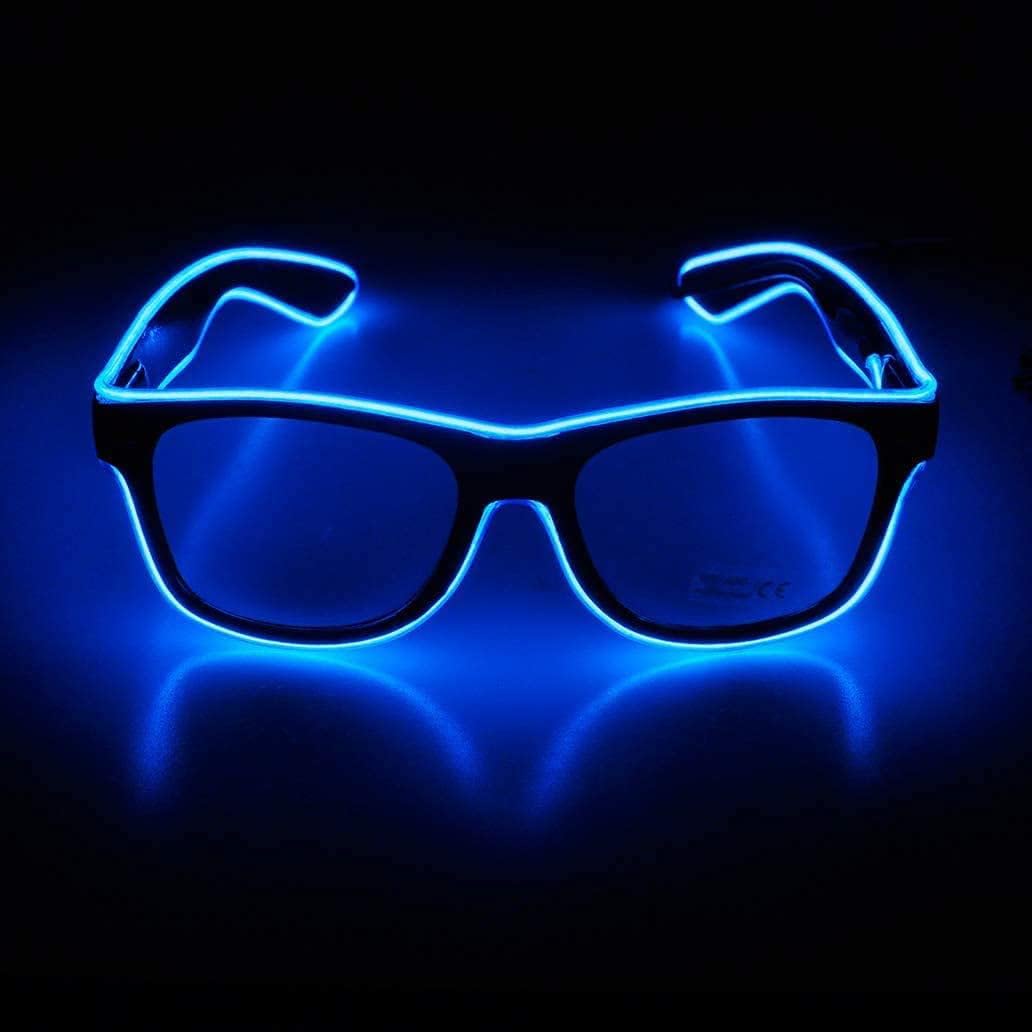 NIWWIN LED glasses, cyberpunk LED glasses, flexible wire neon glasses, flashing LED sunglasses costumes for cosplay, bar, club, party glasses, gift, party gadgets, EDM, Halloween (1, Blue)