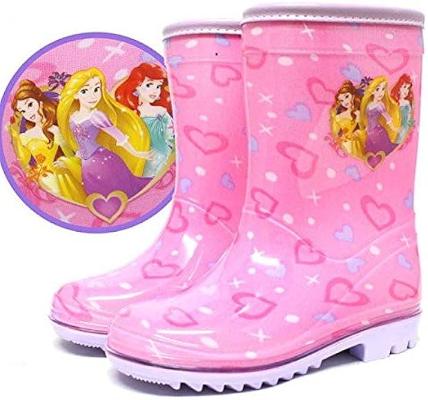 Amazon ディズニー プリンセス レインブーツ アリエル ラプンツェル ベル 美女と野獣 長靴 ディズニー 15 19cmまであり 7053 18cm ピンク Disney ディズニー シューズ バッグ