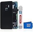 MMOBIEL Back Glass Replacement Compatible with Samsung Galaxy S9 Plus G965 - Back Cover Real Glass - Incl Openingtool and Adhesive - Midnight Black