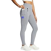 baleaf Women's Fleece Lined Leggings Waterproof Winter Hiking Pants Thermal Running Tights Zipper Pockets High Waisted