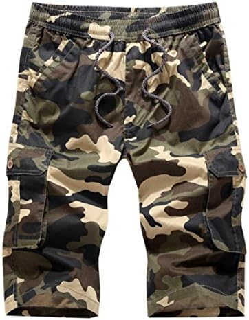 Colygamala Men's Twill Cargo Shorts Comouflage Worker Shorts for Men 3 4 Short DK2018041803-K-XL