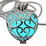 Wishing Heart Fairy Magical Fairy Glow in the Dark Necklace-aqua-sil by UmbrellaLaboratory