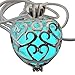 Wishing Heart Fairy Magical Fairy Glow in the Dark Necklace-aqua-sil