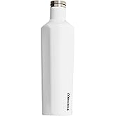 Corkcicle Classic Canteen Insulated Water Bottle - Stainless Steel Reusable Tumbler - Triple Insulated - Keeps Drinks Cold 25 Hours or Hot 12 Hours - Cupholder Friendly - Gloss White - 25 oz