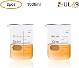 ULAB 1000ml Beaker Set 3.3 Borosilicate Griffin Low Form Printed Graduation view 2