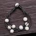 Cultured Freshwater pearl Wrap Bracelet on Multi Strands Leather Beaded Jewelry for Women by Aobei Black Leather & White Pearl