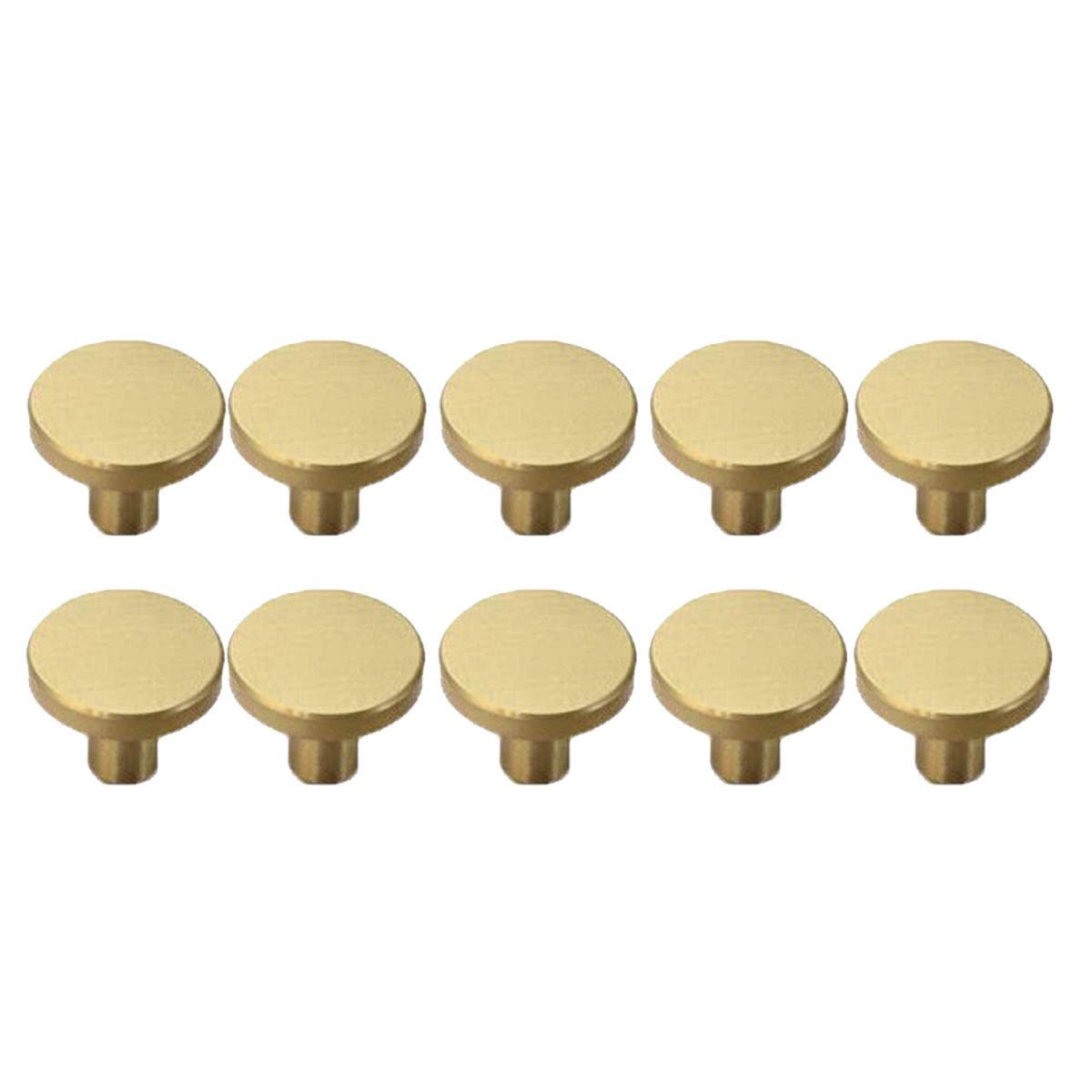 10PCS Extra Large Brushed Brass Gold Handles Round Cabinet Knob for Kitchen Cupboards Door Cabinet Drawer