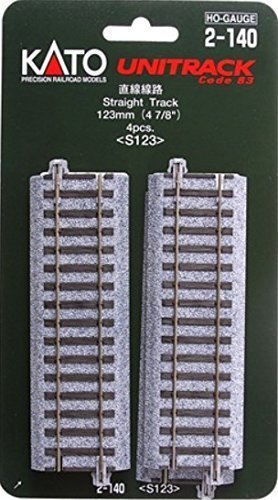 Kato 2-140 HO Unitrack 123mm 4 7/8in Straight 4pcs