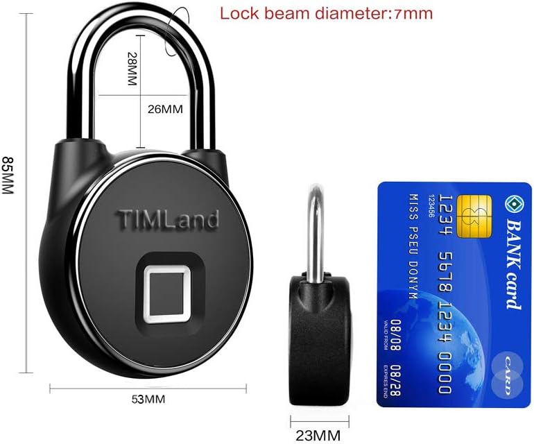 2 Cadenas à Empreintes Digitales ELinkSmart - Mini Cadenas Sans Clé Pour Bagages, Gym...