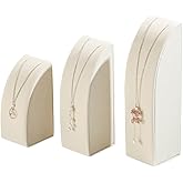 Justsoso 3Pcs/Set Necklace Holder Organizer Velvet Jewelry Display Stand For Selling Pandent Chain Necklace Rack for Show (Beige Velvet)