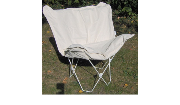 Amazon Com Padded Butterfly Chair Natural Cover White Frame Furniture Decor