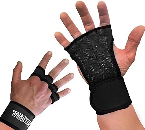 Weightlifting and Cross Gloves With Wrist Wraps And Hand Grip (XL)
