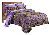 20 Lakes Super Soft Microfiber Camo Comforter Spread (King, Purple)