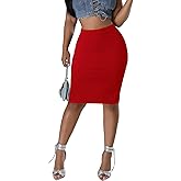 Women's Knee Length Pencil Skirt - High Waisted Leopard Cheetah Print Bodycon Summer Casual Tight Work Skirts