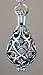 Trace Ellements Silver Filigree Urn Shape Teardrop & Faceted Iridescent Clear Glass Ceiling Fan Pull Chain
