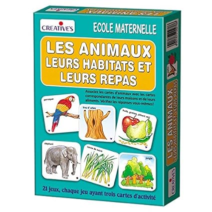 StonKraft Animals - Their Homes & Food (French) | Learn French | Learning Games | Educational Games & Toys | Matching Games for Kids & Toddlers